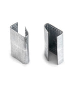 QWORK Seals for 1/2" Strap Width Steel Strapping, 500 Pcs Metal Clips for Firmly Securing Packaging and Pallet Banding, Fix Large and Medium-sized Loads for Storage and Transportation
