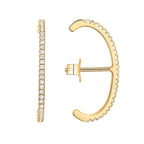 PAVOI CZ Minimalist Ear Cuffs for Women, Yellow Gold, Size 23.5 Millimeters