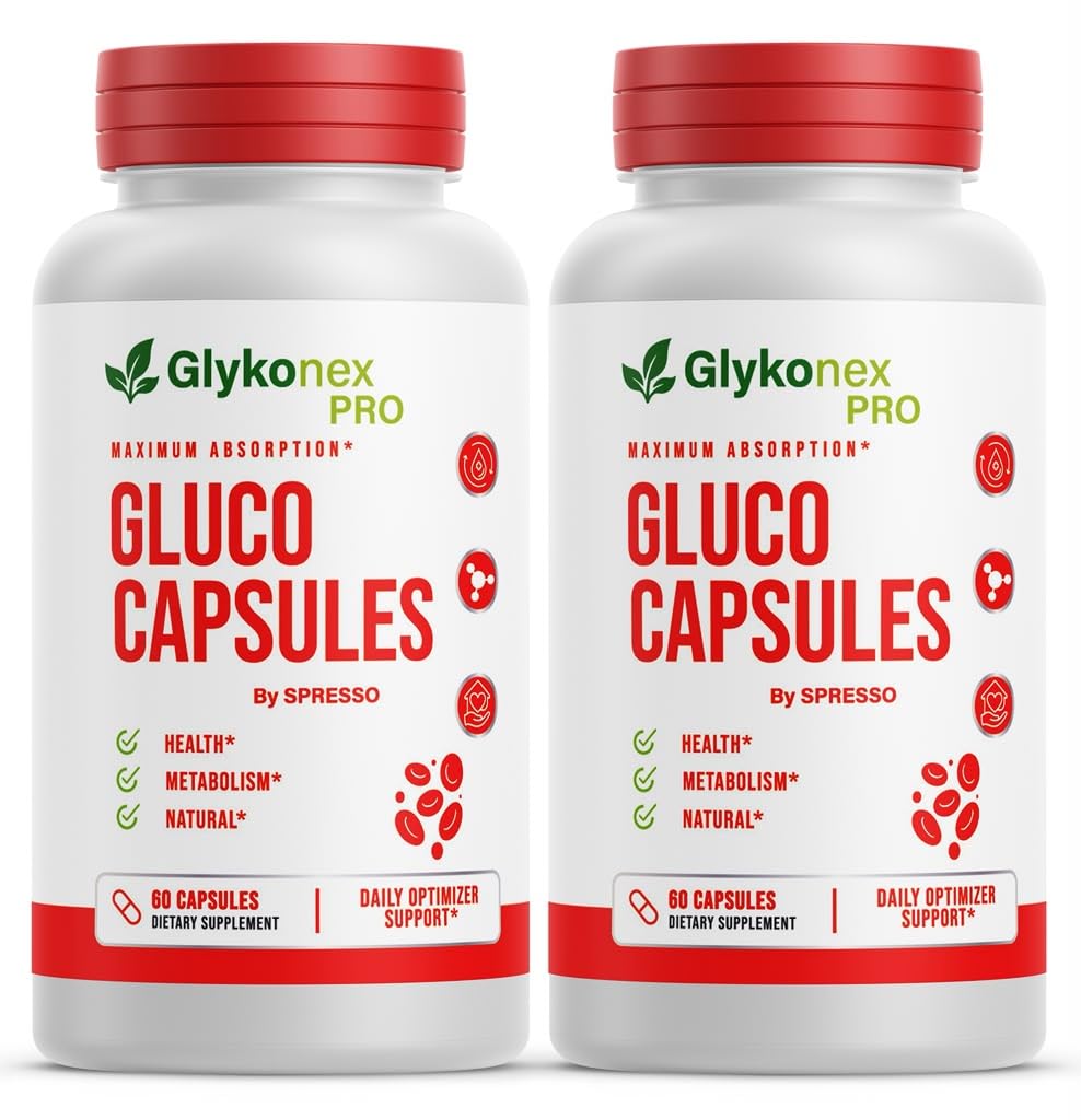 (2 Pack) Glykonex Pro, Official Glykonex Gluco for Wellness (120 Capsules)