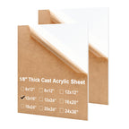 KINLINK 12x16 Plexiglass Sheets 1/8 inch Thick - 3mm White Cast Acrylic Sheet, Plastic Board Polycarbonate Sheet for DIY Project, Craft, Table Top, Acrylic Sign and Wedding Invitation 2 Pack
