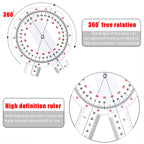 Goniometer 12 inch, Transparent Orthopedic Angle Ruler Plastic Goniometer, 360 Degree Clear Protractor Physical Therapy for Body Measuring Tape Goniometer Protractor Ruler