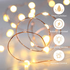 innolife LED Fairy String Lights Battery Operated Timer with Remote Control