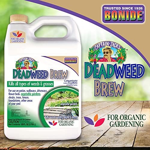 Bonide Captain Jack's Deadweed Brew, 128 oz Concentrate for All Types of Weeds and Grasses, for Organic Home Gardening