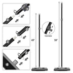 Pet Hair Removal Rubber Broom with Squeegee, Carpet Rake for Pet Hair with 59" Telescoping Long Handle, Fur Remover Rake for Carpet, Hardwood Floor, Tile