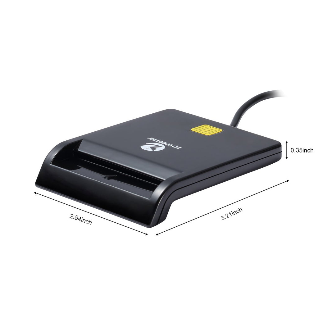 ZOWEETEK CAC Card Reader Military, USB Smart Card Reader for Windows Mac