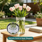 Silicone Flower Arranging Grid, Reusable Stretch Floral Grid Arranger, Clear Flexible Silicone Spiral Stem Holder for Outdoors and Indoors Easy Ikebana Vase Arrangement (2 PCS)