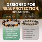 Conscious Items Triple Protection Crystal Bracelet for Women & Men, 7.87 in
