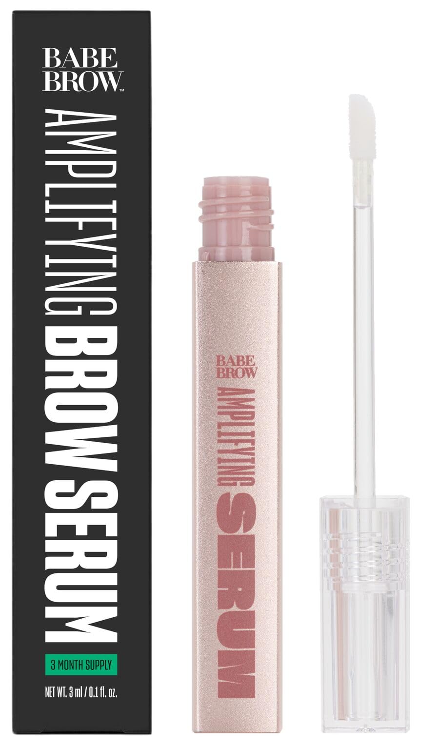 Babe Original Brow Serum For Thicker Looking Eyebrows - Brow Serum with Peptides, Castor Oil, Biotin, Repairing Amino Acids | 3mL size