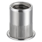 Wensilon 200Pcs Rivet Nut M6 Metric Stainless Steel 304 Finish Flat Head Rivnut Threaded Insert Nut Knurled Body
