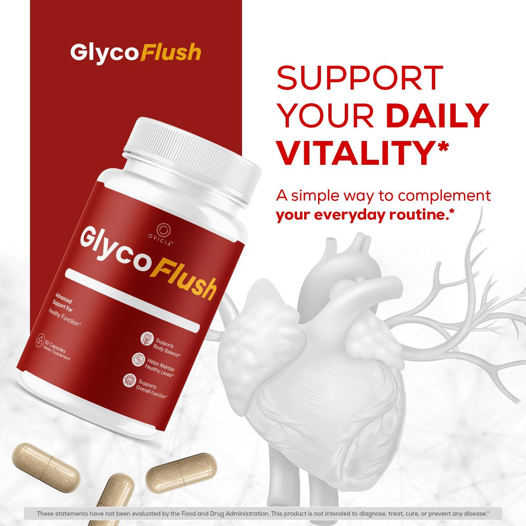 GlycoFlush - GlycoFlush Capsules Advanced Formula All Natural Ingredients Support Daily Pills Maximum Strength Vitamins for Health and General Wellness Reviews, 60 Capsules for 1 Month