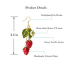 Cute Fruit earring,Dangle Drop Lightweight Food Earrings for Women (Red- 2 Raspberry)