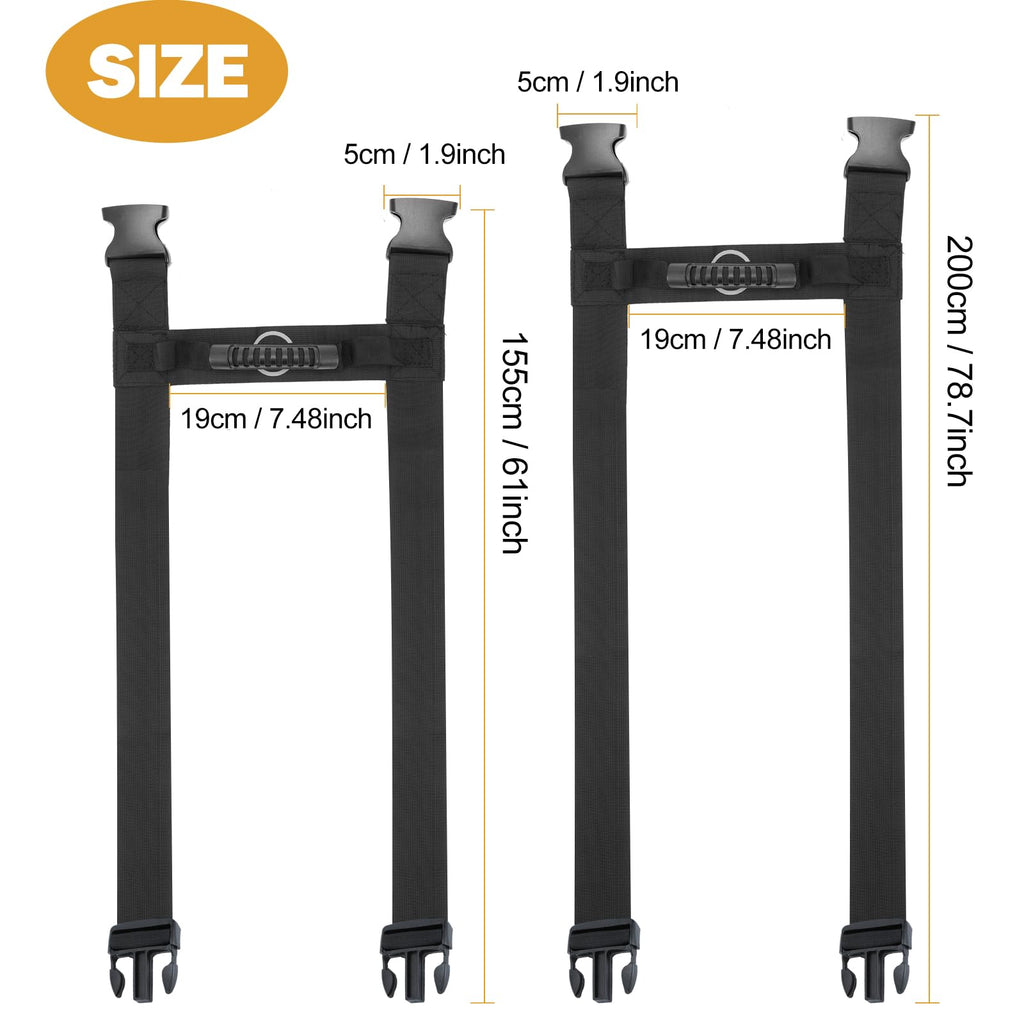 ECOSHIRE Carrying Strap with Handle, Handheld Belt for Safely Moving and Lifting Heavy Boxes, Adjustable Belt, H-Shaped Style Carry Straps, Suitable for Cylinder, Camping Mat(61 inch)