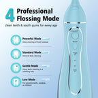 Leominor Water Dental Flosser Pick for Teeth, 300ML Portable Oral Irrigator Upgraded Tank Removable,IPX7 Waterproof, Rechargeable Travel Teeth Cleaner, Professional Electric Flossing Machine