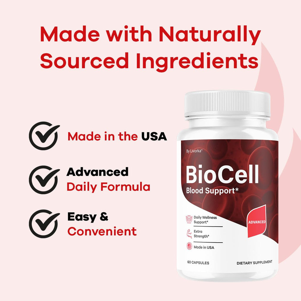 Bio Cell Capsules - Official BioCell Blood Health Support Pills Advanced Formula Supplement, All Natural Bio Cell Vitamins for Overall Health & Wellness Reviews, 60 Capsules for 1 Month