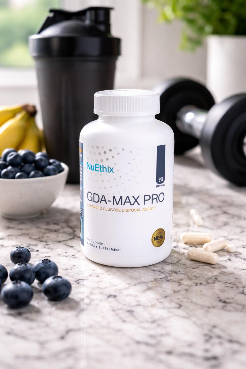 NuEthix Formulations GDA-MAX PRO, Double Berbine HCL Supplement, Supports Glucose Metabolism, Weight Management, Immune Support, Heart Health - Non GMO, Gluten Free, Dairy Free, 90 Count