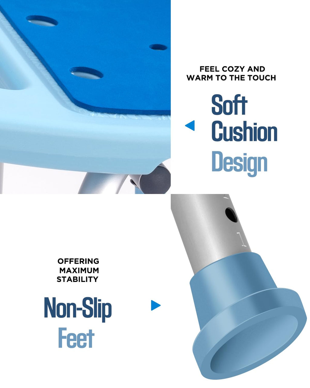 Shower Chair with Back for Elderly Seniors,Shower Stools and Benches for Adults,Bath Chair Shower Benches for The Disabled,Shower Seats,Blue Tub Chair