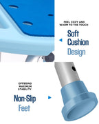 Shower Chair with Back for Elderly Seniors,Shower Stools and Benches for Adults,Bath Chair Shower Benches for The Disabled,Shower Seats,Blue Tub Chair