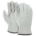 ATERET 12 Pairs Small Heavy Duty Durable Cowhide Leather Work Gloves I Driver Gloves for Truck Driving, Warehouse, Gardening, Farming