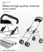 OS MOTOR Pet Stroller with 4 Wheels for Small/Medium Pets,Travel Foldable Detachable Carrier for Dog Cat Cage Jogger Stroller, Rear Wheel Breaks, Storage Basket, Visible Mesh Weather Cover (Navy Blue)