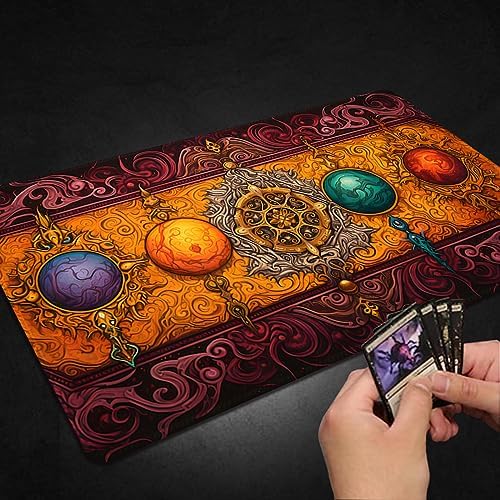 Playmat for MTG, with Free Storage Bags,Game Mat 24 x 14 inches, TCG and Board Game Mat for Cards,Mousepad Desk Mats (Regular,Magic Mat 6)