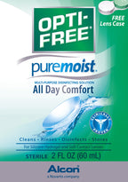 Opti-Free Puremoist Multi-Purpose Contact Lens Cleaning and Disinfecting Solution with Lens Case, 2 Fl Oz (Pack of 1)