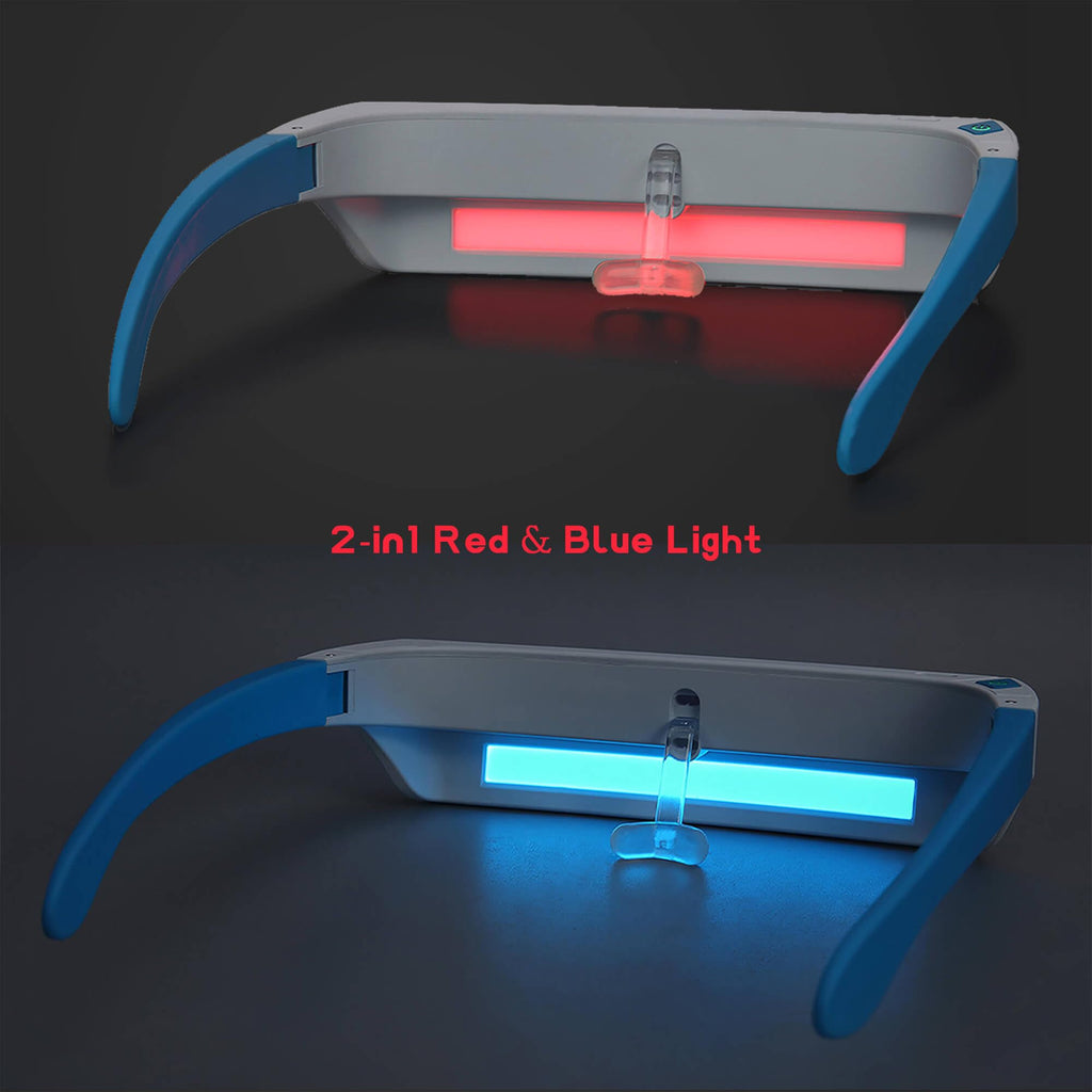 670nm Red Light Therapy Glasses for Eye Comfort & Visual Wellness – 2-in-1 Wearable Red & Blue Light Therapy Glasses, UV-Free, for Good Sleep, Energy & Focus