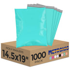 Metronic 1000PC Poly Mailers 14.5x19, Large Shipping Bags for Small Business, Waterproof Mailers Poly Bags, Strong Adhesive Shipping Envelopes for Clothing, Efficient Mailing Envelopes in Teal