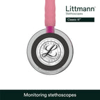 3M Littmann Classic III Monitoring Stethoscope, 5962, More Than+C19:C70 2X as Loud, Weighs Less, Stainless Steel Mirror-Finish Chestpiece, 27" Pearl Pink Tube, Pink Stem, and Smoke Headset