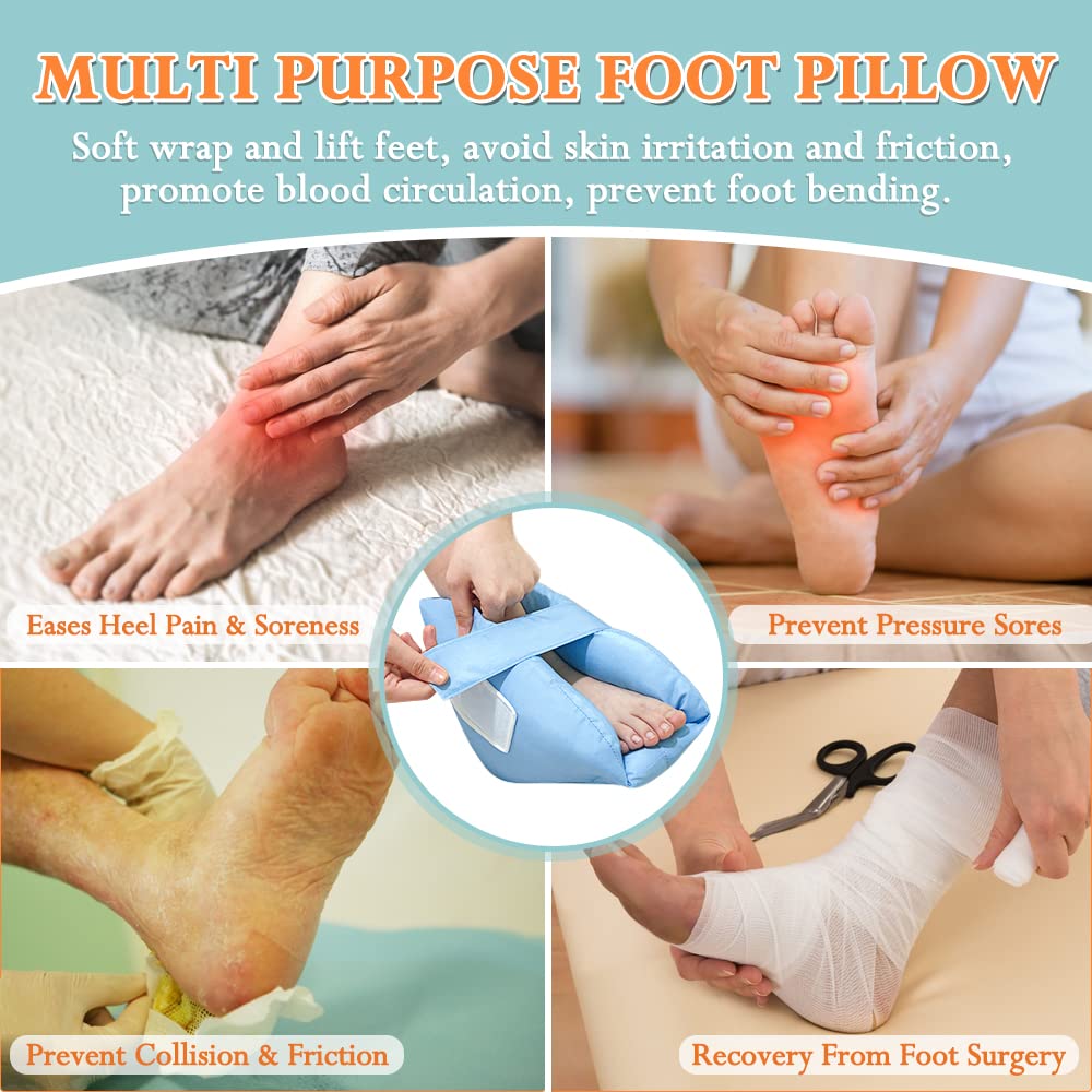 Heel Cushion Protector Foot Boot for Injuries Foot Elevation Pillow Ankle Protector Bed Sore Cushion (1 Pair) Pain Pressure Relief From Sores And Ulcers