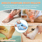 Heel Cushion Protector Foot Boot for Injuries Foot Elevation Pillow Ankle Protector Bed Sore Cushion (1 Pair) Pain Pressure Relief From Sores And Ulcers