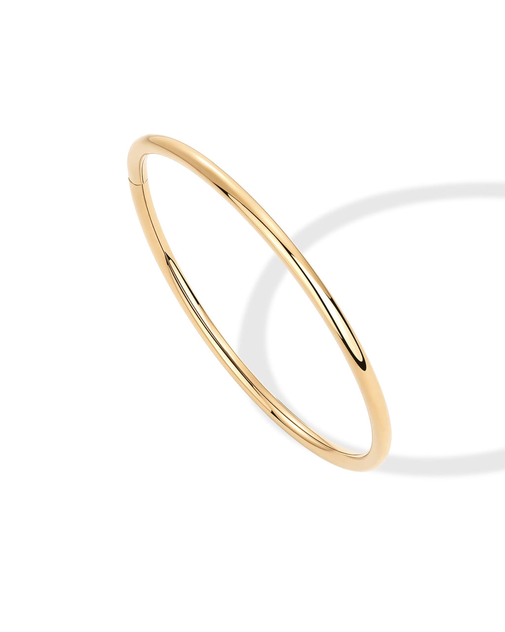 PAVOI Classic Waterproof Small Bangle Bracelet for Women, Yellow Gold, 57MM