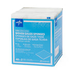 Medline Sterile 100% Cotton Woven Gauze Sponges, 3" x 3", 12-Ply, Ideal for Wound Dressing and General Cleaning, 2/Packs, Pack of 40