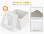 Kootek 15pcs Cake Boxes, 12x12x8 Inches Tall Cake Box with Window, White Bakery Boxes, Large Baking Boxes, Square Cardboard Cake Box for Multi-Layer Cakes, Cake Decorating Supplies for Gift Giving