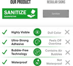 ASSURED SIGNS Wash Rinse Sanitize Sink Labels - 2.75" x 9" - 10 Pack - 3 Compartment Sink Stickers - Includes Hand Wash Only Sign - Bilingual English Spanish - For Restaurant Food Truck Commercial Kitchen