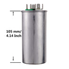 BOJACK 55+5uF 55/5MFD ±6% 370V/440V CBB65 Dual Run Circular Start Capacitor for AC Motor Run or Fan Start or Condenser Straight