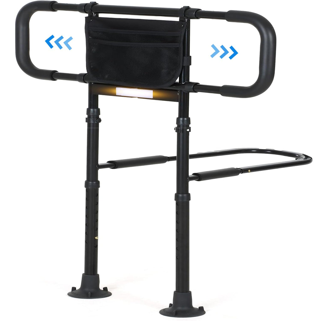 Bed Rails for Elderly Adults Safety, Elderly Assistance Products, Bed Rails for Seniors with Non-Slip Handles, Motion Sensor Light Fits King, Queen, Full, Twin (Compatible with Bed Frames 13.2"-19.7")