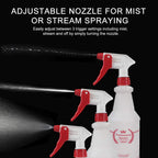 Plastic Spray Bottles 2 Pack, 32 Oz, Heavy Duty Sprayer, All-Purpose, Red