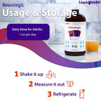 LIQUIDHEALTH Neurologic Focus Supplement - Brain Booster Nootropic Supplement for Cognitive Function, Memory & Focus with Ginkgo Biloba, Choline, L-Theanine & Phosphatidylserine - USA Made (2 Pack)