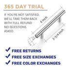 Ravinte 40 Pack | 6'' Cabinet Pulls Brushed Nickel Stainless Steel Kitchen Drawer Pulls Cabinet Handles 6”Length, 3-3/4” Hole Center with Mounting Template