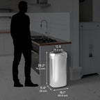 iTouchless 16 Gallon / 61L Open Top Commercial Trash Can | 2 Odor Filters
