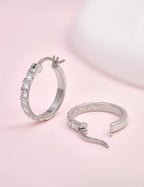 Limerencia G23 Pure Titanium Hypoallergenic Hoop Earrings, F136 Titanium Huggie Studs for Women Sensitive Ears (20 mm hoop silver)