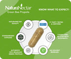 NaturaNectar - Green Bee Propolis Capsules - NSF Contents Certified Brazilian Green Propolis - Gluten-Free Propolis Supplements with Flavonoids - Naturally Sourced Through Ethical Beekeeping (60pcs.)