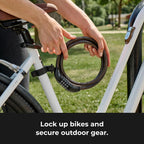 Master Lock Black Set Your Own Combination Bike Cable Lock, Metal Cable Lock has a Weather Resistant Vinyl Coating for Outdoor Durability, 5 Feet Long, 8370D