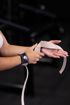 Fitgriff�� Lifting Wrist Straps for Weightlifting, Gym, Deadlift, Workout (Made of Premium Cotton & Padded) - Men & Women (XS, Blush Pink (Silicone-Grip))