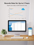 GoveeLife Smart Air Quality Monitor with PM2.5, WiFi, Temperature & Humidity Sensors, LED Display, 2s Refresh, 2-Year Data Storage, for Home & Office Wired