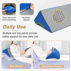 Mistuki Bed Wedge Pillow for Sleeping Seniors Incline Triangle Pillow Adults Post Surgery Back Support Bedsore Pressure Relief Positioning Foam Medical Wedge Bedridden Patient Body Leg Support（23.6"）