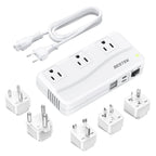 BESTEK 220V to 110V Converter, 300W AC Voltage Converter US to Europe with 2 USB-C (PD20w), Step Down Power Converter for European Travel, (EU/UK/AU/JP/India/South Africa 5 Universal Plug Adapter)