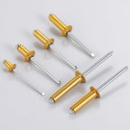 Wensilon (130 Pcs)1/4"x5/8" Golden Aluminum blind pro Rivets,Golden Aluminum Grip and Steel Mandrel