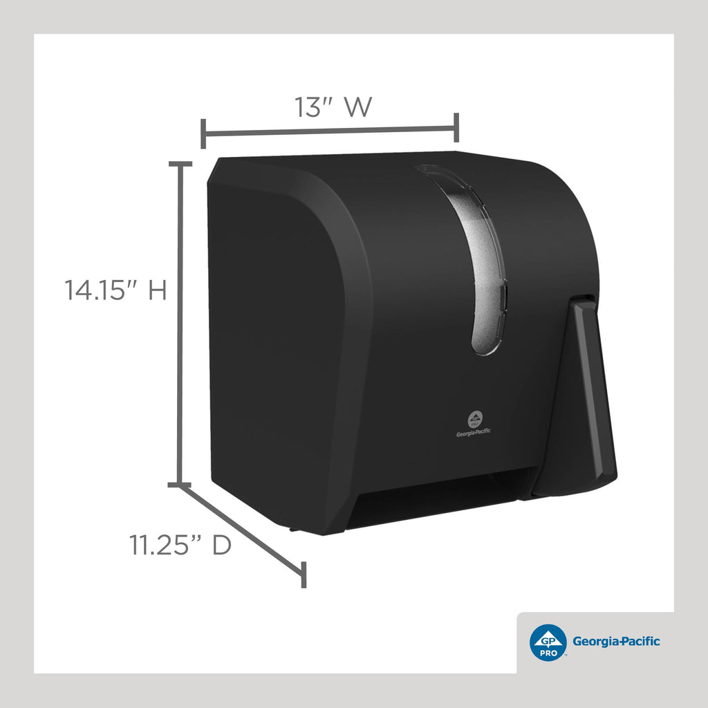 Georgia-Pacific Push Paddle Roll Paper Towel Dispenser by GP PRO, 54338A, Black