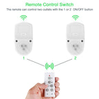 2 Pack Remote Control Outlet, TESSAN Wireless Electrical Plug Switch for Lights, Lamps, Fans, 100ft RF Range, 1200W (1 Remote + 2 Outlet)